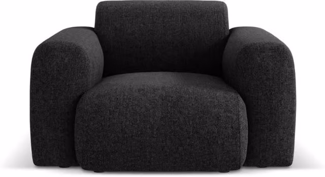 Poltrona a 2 posti Nolio Cosmopolitan Design in ciniglia nera L: 105 cm, P: 72 cm, H: 95 cm