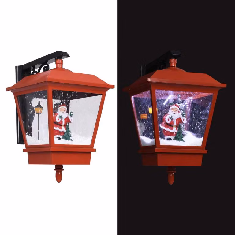 The Living Store Applique natalizie con luce LED e Babbo Natale rosso
