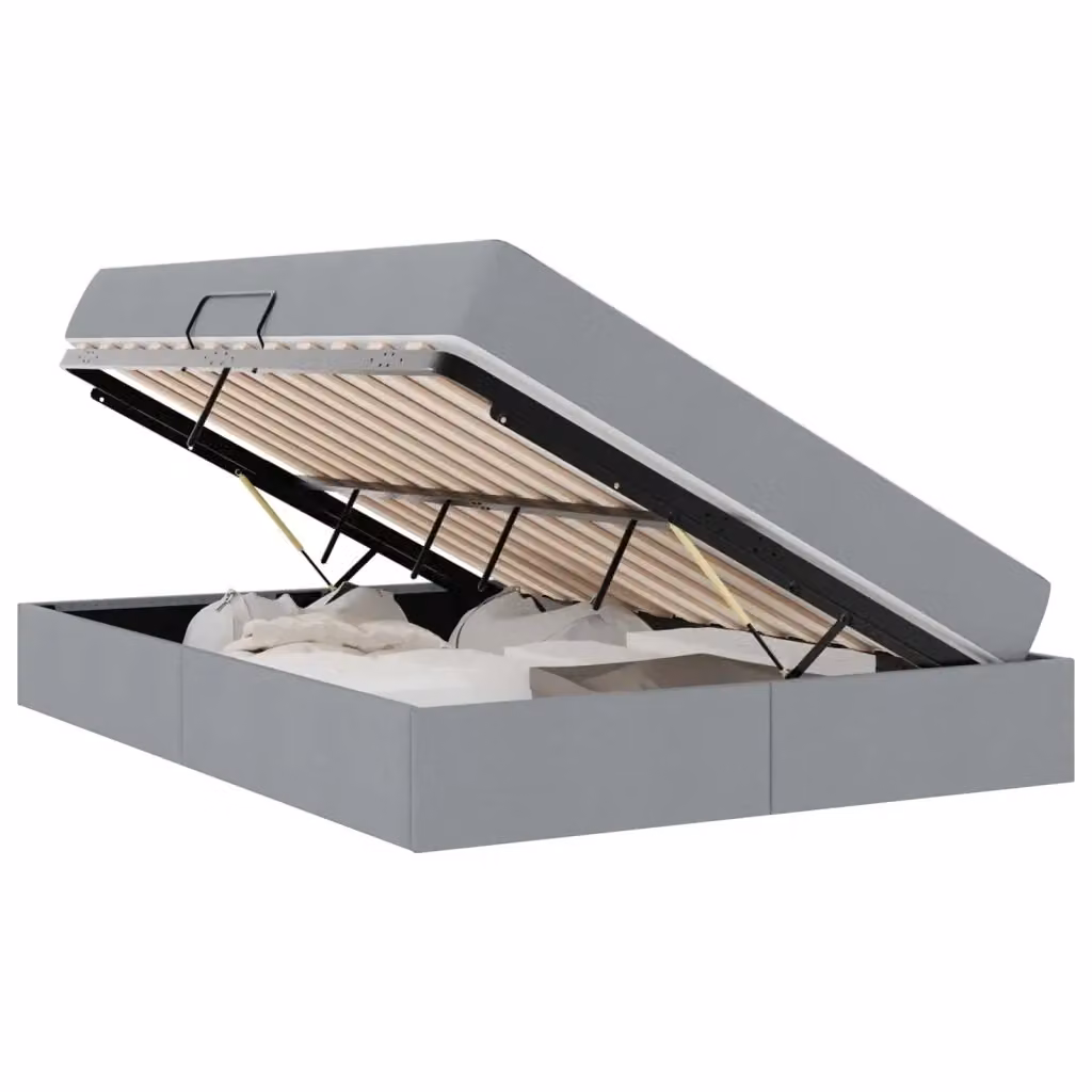 Letto con contenitore e materasso vidaXL Grigio chiaro L 140 cm x P 200 cm – 2