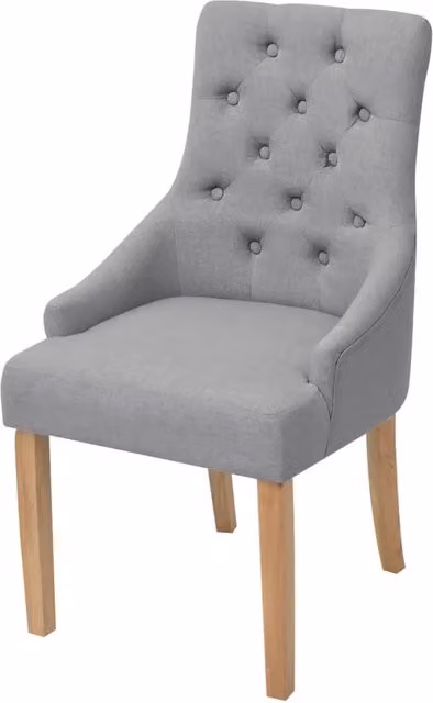 Sedie da Pranzo 4 pz Grigio Chiaro in Tessuto 274421