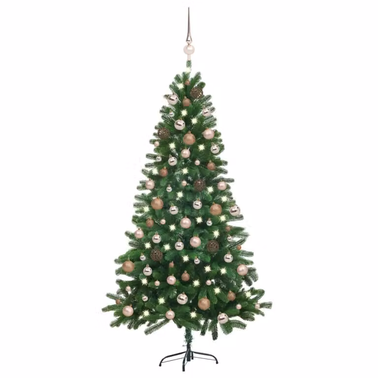 Maison Exclusive - Albero di Natale artificiale con luci e palline, 180 cm, verde
