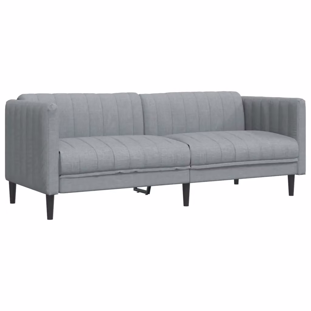 Divano a 3 posti moderno vidaXL in tessuto grigio per soggiorno L: 193 cm, P: 76,5 cm, H: 74,5 cm – 2