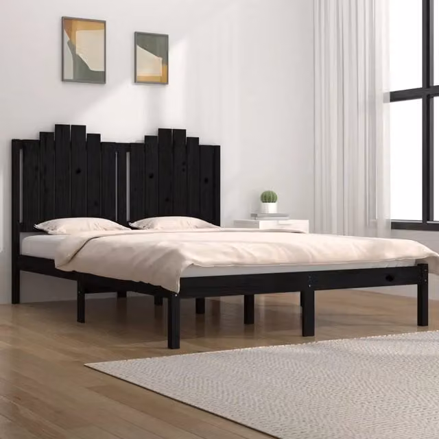 Giroletto VIDAXL in legno massello di pino nero con doghe fisse, L/P: 200 x 200 cm
