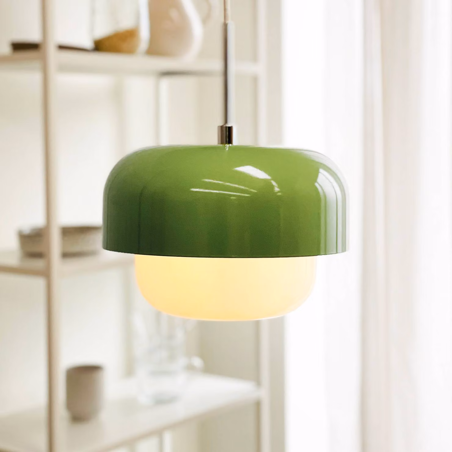 Dyberg Larsen Lampada a sospensione Haipot, dimmerabile, Verde, Soggiorno / Sala da pranzo, Metallo, Scandinavo, Lampada a sospensione