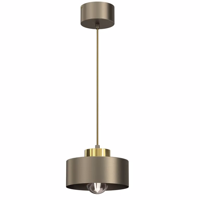 Lampada a sospensione in oro titanio con elemento lucido oro Marti 1xE27 15W Luminex