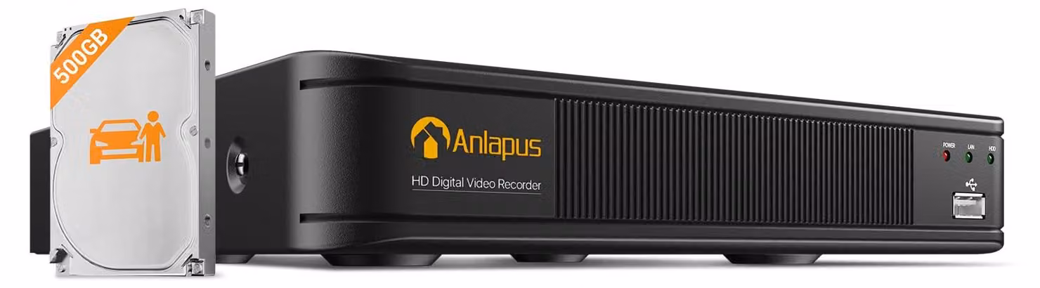 Registratore di sicurezza DVR, 8 canali - 500 GB di capacità di archiviazione - Connessione Ethernet