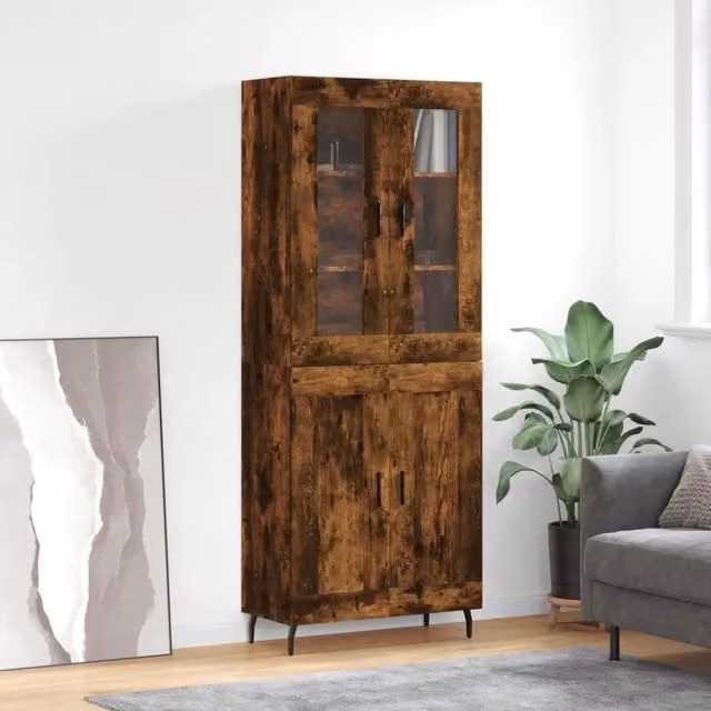 Credenza Rovere Fumo 69,5x34x180 cm in Legno Multistrato 3198358