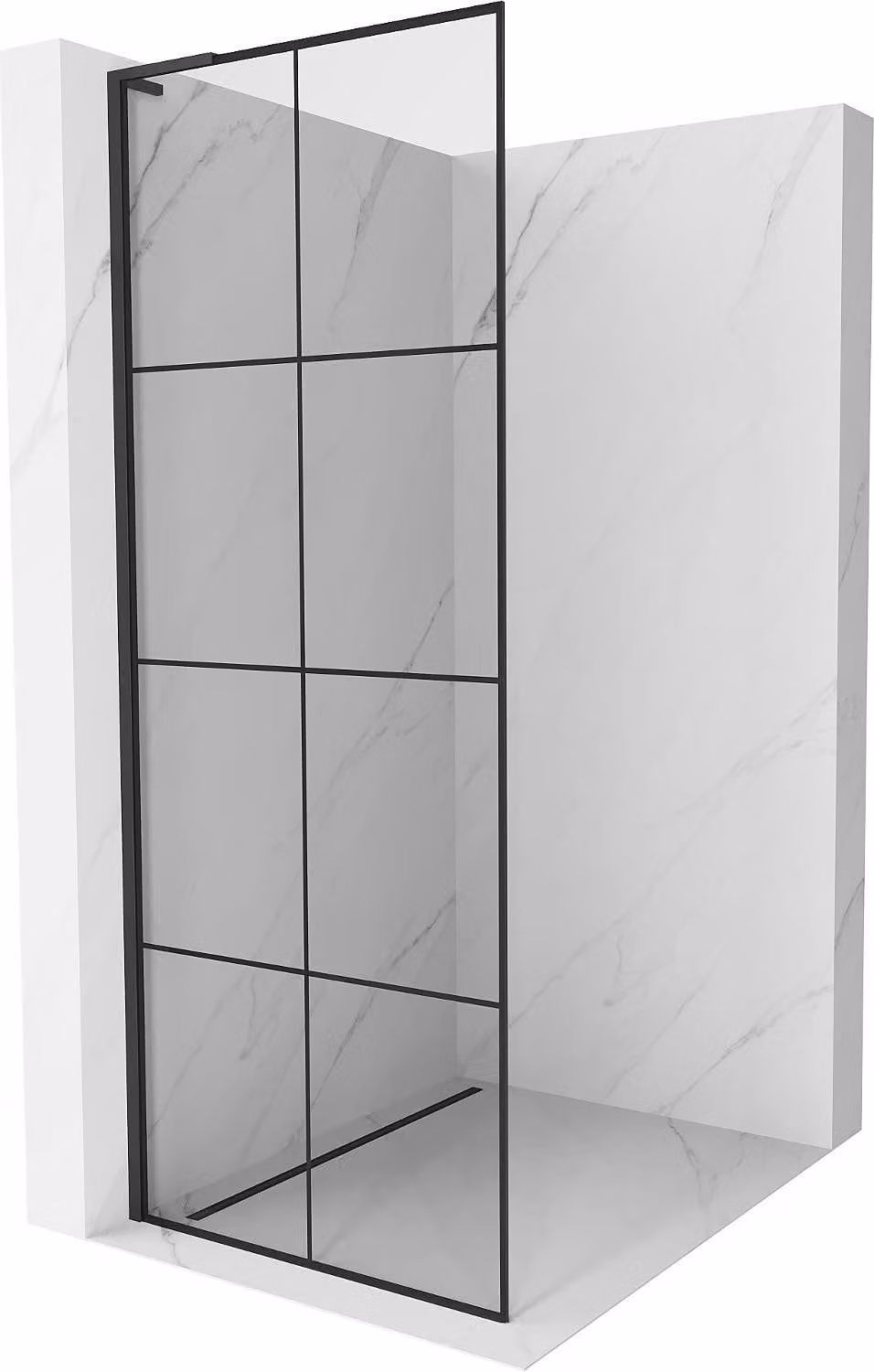Mexen Kioto L parete doccia Walk-in 80 x 200 cm, griglia nera, nero - 800-080-103-70-77