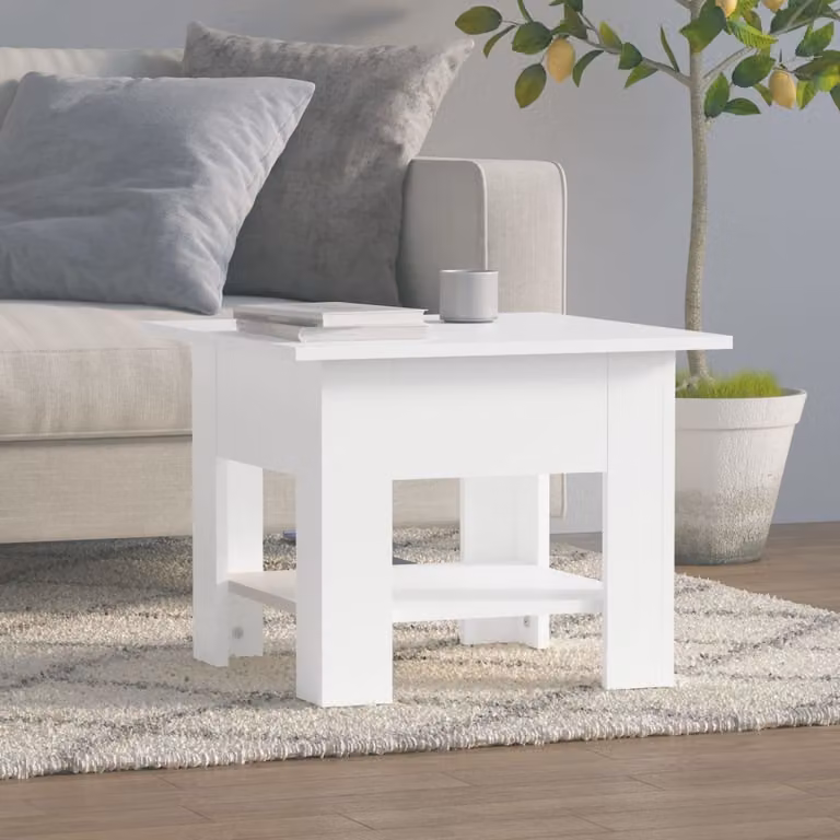 Maison Exclusive - Tavolino bianco 55x55x42 cm Materiale ligneo