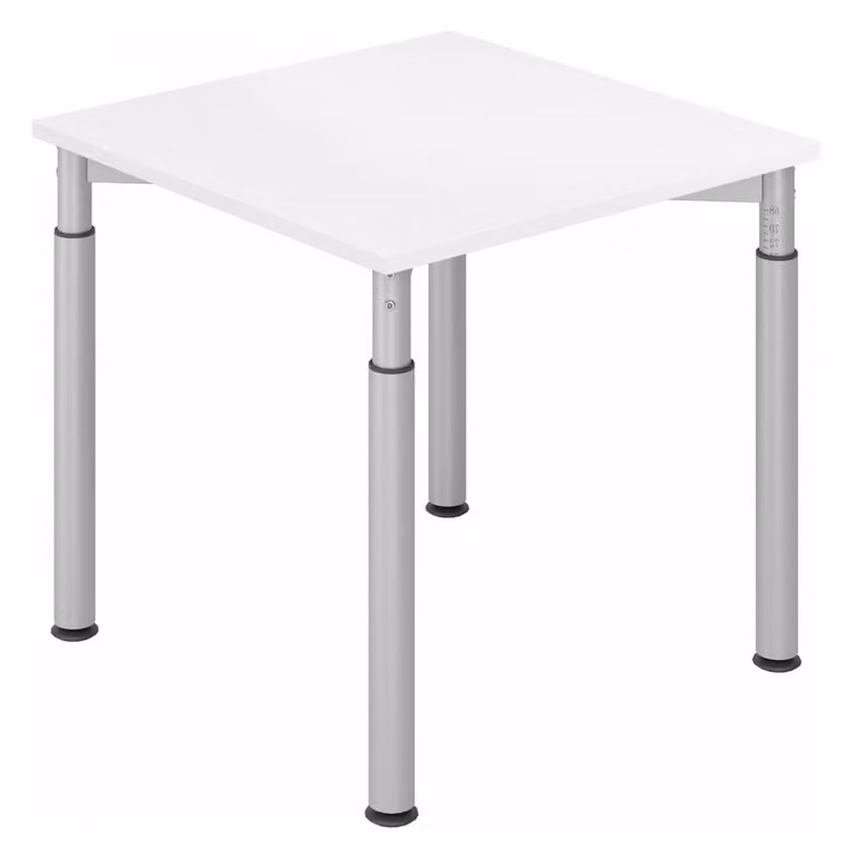 HAMMERBACHER YS08 höhenverstellbarer Schreibtisch weiß quadratisch