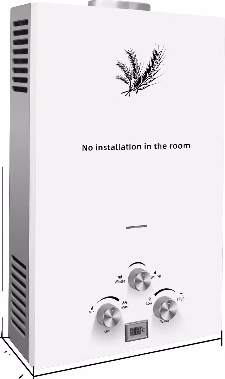 Scaldabagno a gas, modello da parete, controllo efficiente della temperatura, 24 kW, 12 litri, altro