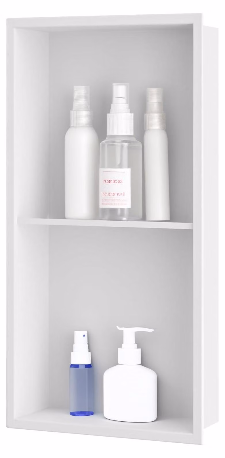Mobile da incasso, dimensioni 30x60 cm, bianco opaco, 2 ripiani, acciaio inossidabile