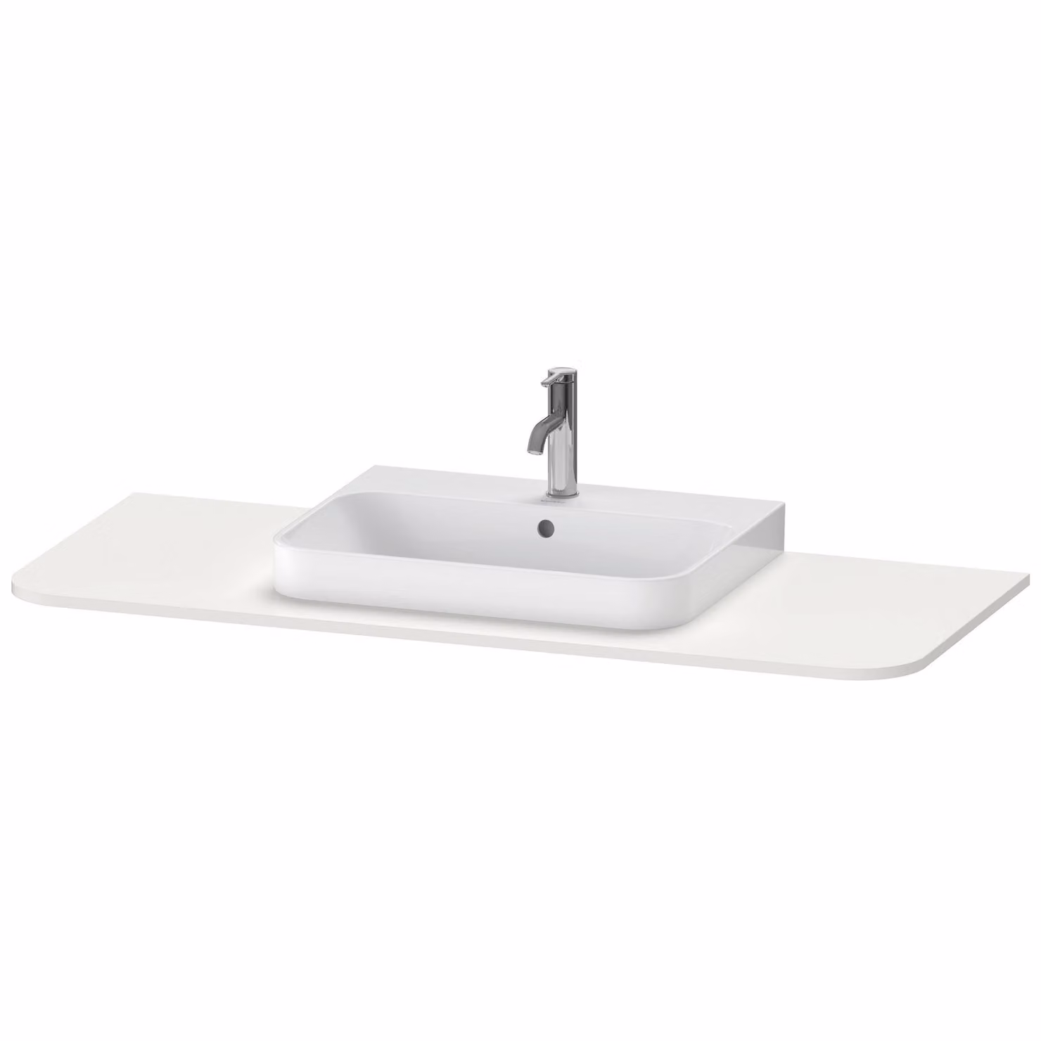 Console Duravit Happy D.2 Plus, 1300x550 mm, 1 découpe au centre, pour meuble sous-lavabo HP4942, HP4962, HP4972, HP031KM3939, HP031KM3939