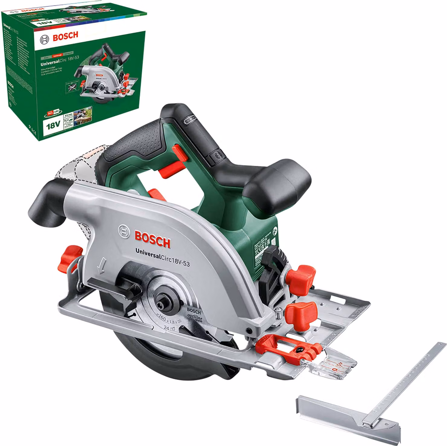 Bosch Home and Garden Universal Circ 18V-53 Cordless Handheld Circular Saw - Max. Cutting Depth 53 mm