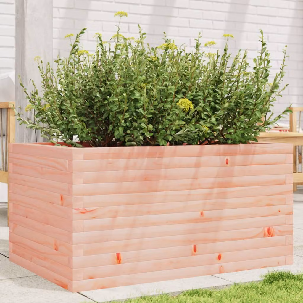Fioriera da giardino vidaXL in legno massello di Douglas, colore rosa, L 90 cm x P 60 cm x H 45,5 cm