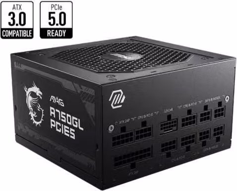 MSI ALIMENTATORE MAG A750GL PCIE5, EU, 750W, FULLY-MODULAR, 80 PLUS GOLD