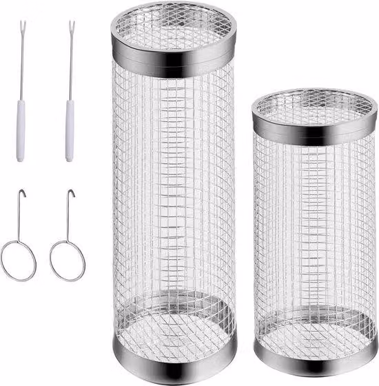 Forchetta da barbecue con manico - Acciaio inossidabile per tende e barbecue da terrazza - Verdure, pesce, carne - 20 cm + 30 cm