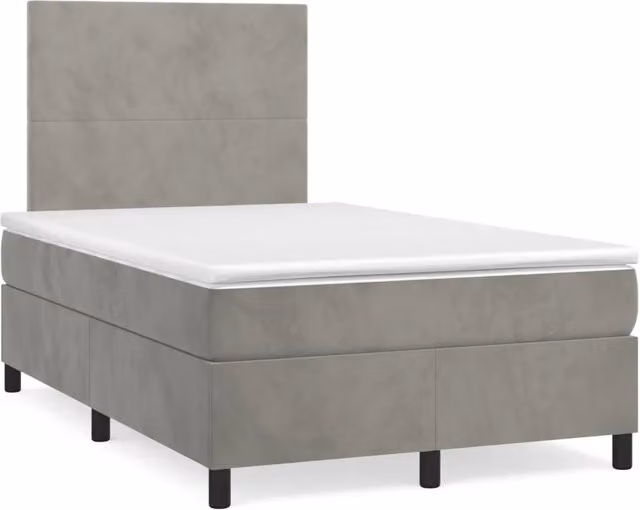 Letto Ibrido vidaXL in Velluto Grigio con Illuminazione LED e Porte USB L/P/H: 200 x 120 x 32 cm