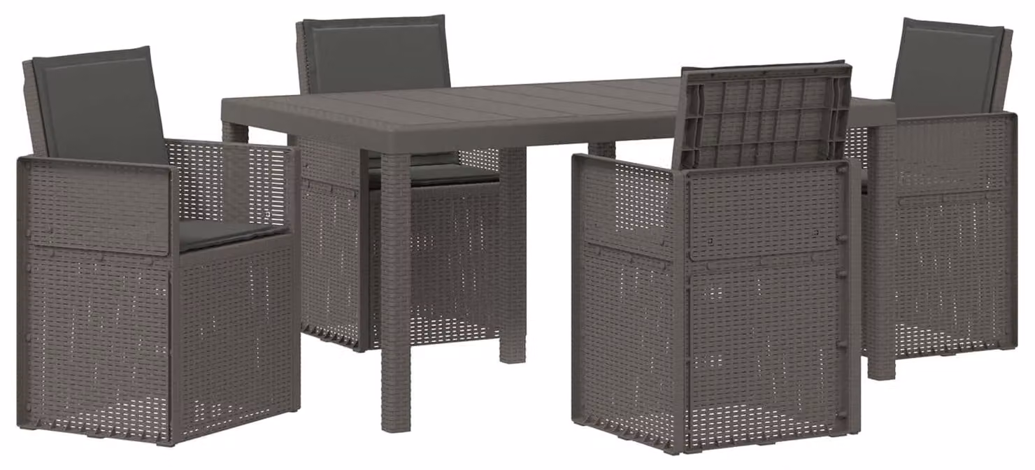 Set da Pranzo per Giardino 5 pcs Grigio chiaro e Antracite PP