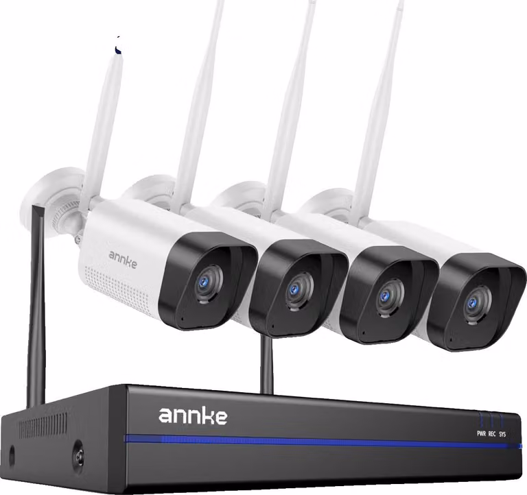 Sistema di telecamere di sicurezza CCTV wireless, risoluzione 8MP, audio bidirezionale, composto da 4 telecamere da 8MP e un disco rigido da 1T-a