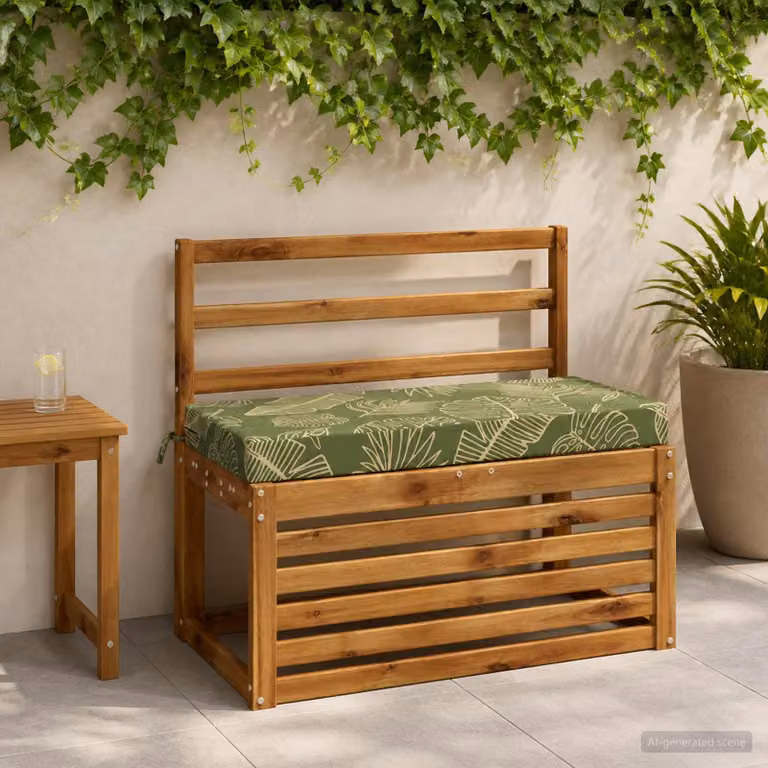 Set di 2 cuscini per panchina vidaXL SOEST in poliestere verde con imbottitura in schiuma e coperture lavabili