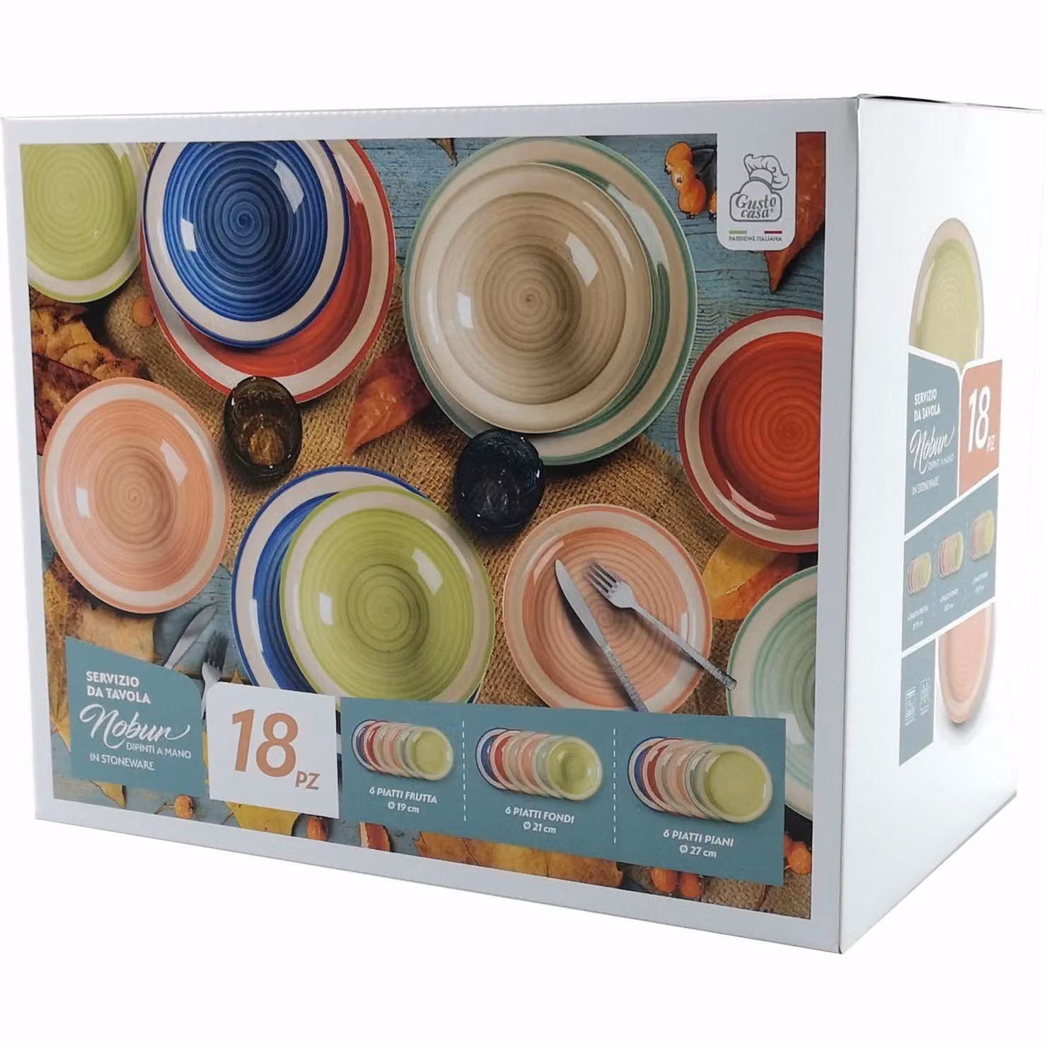 Servizio di piatti Nobur Gusto Casa in stoneware multicolore, 18 pezzi – 2