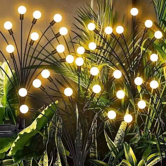 Set da 2 luci da giardino a LED con 24 luci bianche per l'illuminazione esterna e la decorazione del giardino