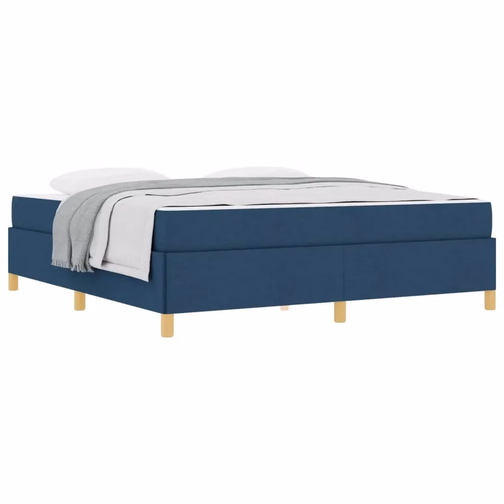 Struttura letto imbottita vidaXL in tessuto blu con legno e MDF, L 180 x P 200 x H 280 cm – 2