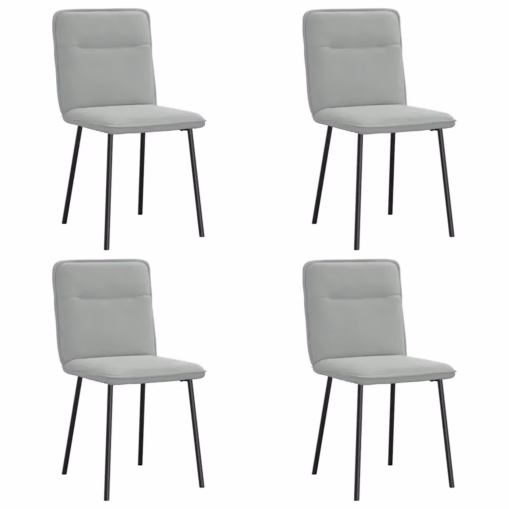 Set di 4 sedie da pranzo vidaXL in velluto grigio con struttura in metallo e legno per soggiorno o cucina – 2