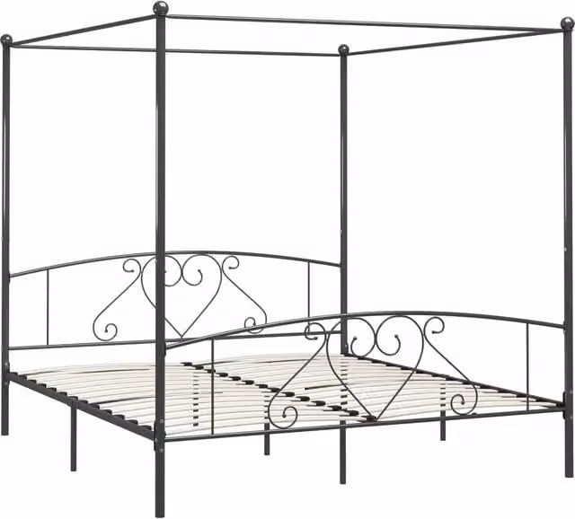 Letto matrimoniale | Letto per adulti | Giroletto Baldacchino senza Materasso 200x200 cm Metallo