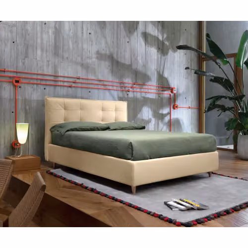 Letto matrimoniale imbottito con testata Capitonné Bob Noctis