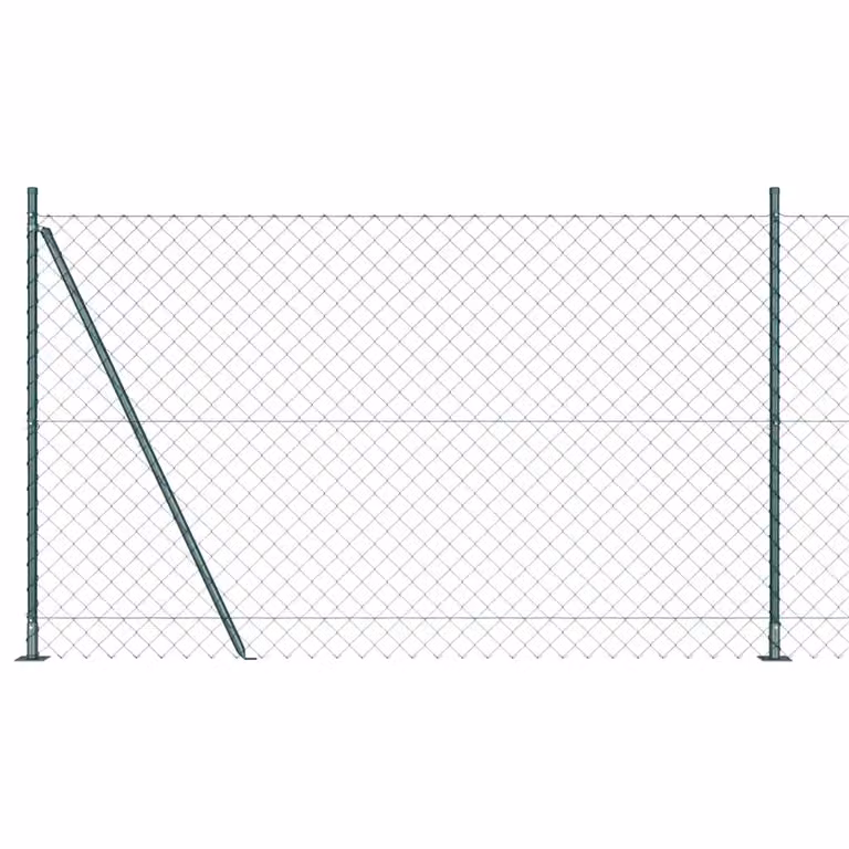 Recinzione a maglie vidaXL con base in cemento, colore verde, L: 10 m, H: 1,5 m, P: 0,4 m