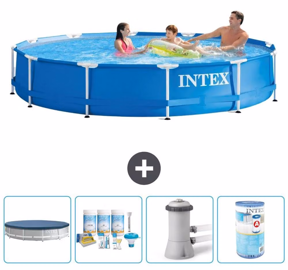 Piscina autoportante rettangolare - 366x76 cm - 5 pezzi - Modello S31542