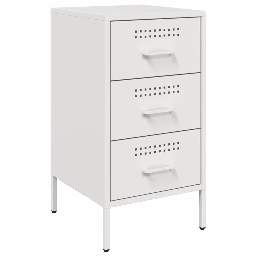 Comodino da notte Design Mania Bianco in Metallo con Cassetti L/P/H: 36 x 39 x 68 cm – 2