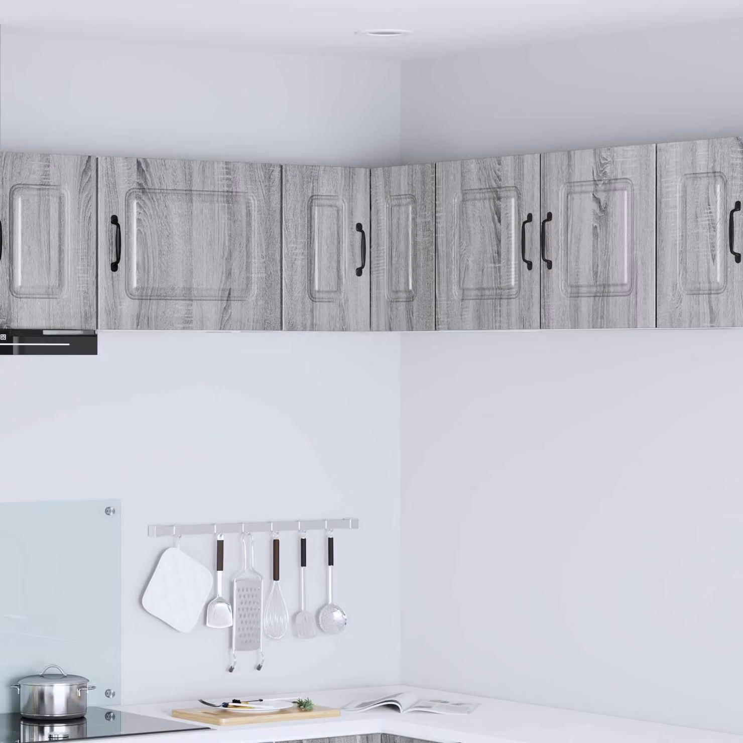 vidaXL Mobile Unità a muro Kalmar per cucina, Grigio, L/P/H: 57 x 57 x 40 cm