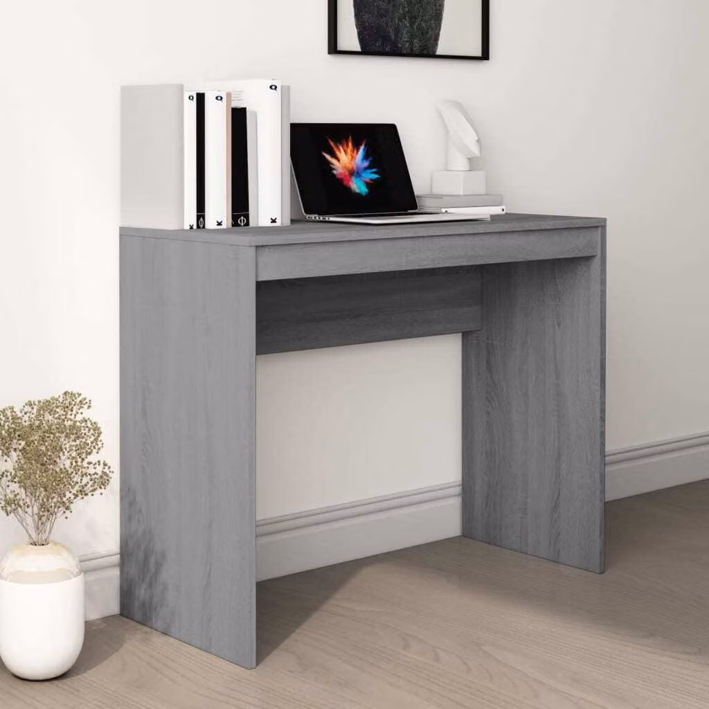 The Living Store Scrivania Grigio Sonoma 90x40x72 cm Materiale a base di legno