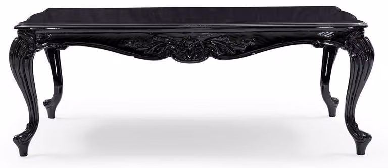 Casa Padrino Tavolino barocco nero - Tavolo da salotto in legno massiccio fatto a mano in stile barocco - Mobili da salotto in stile barocco - Mobili barocchi - Nobile e magnifico