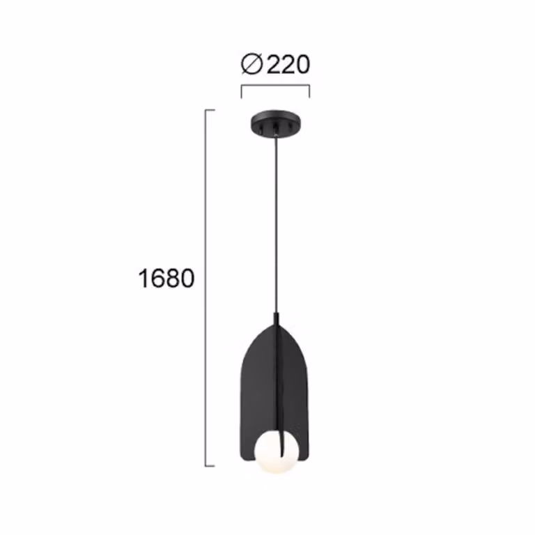 Viokef Lampada a sospensione Fedora, dimmerabile, Nero, Soggiorno / Sala da pranzo, Metallo, Lampada a sospensione