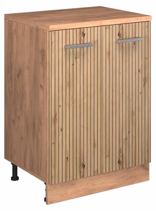 Mobile cucina sottotetto Vicco R-Line Rovere artigianale 60 cm senza inclinazione con 2 ante, Model 61757