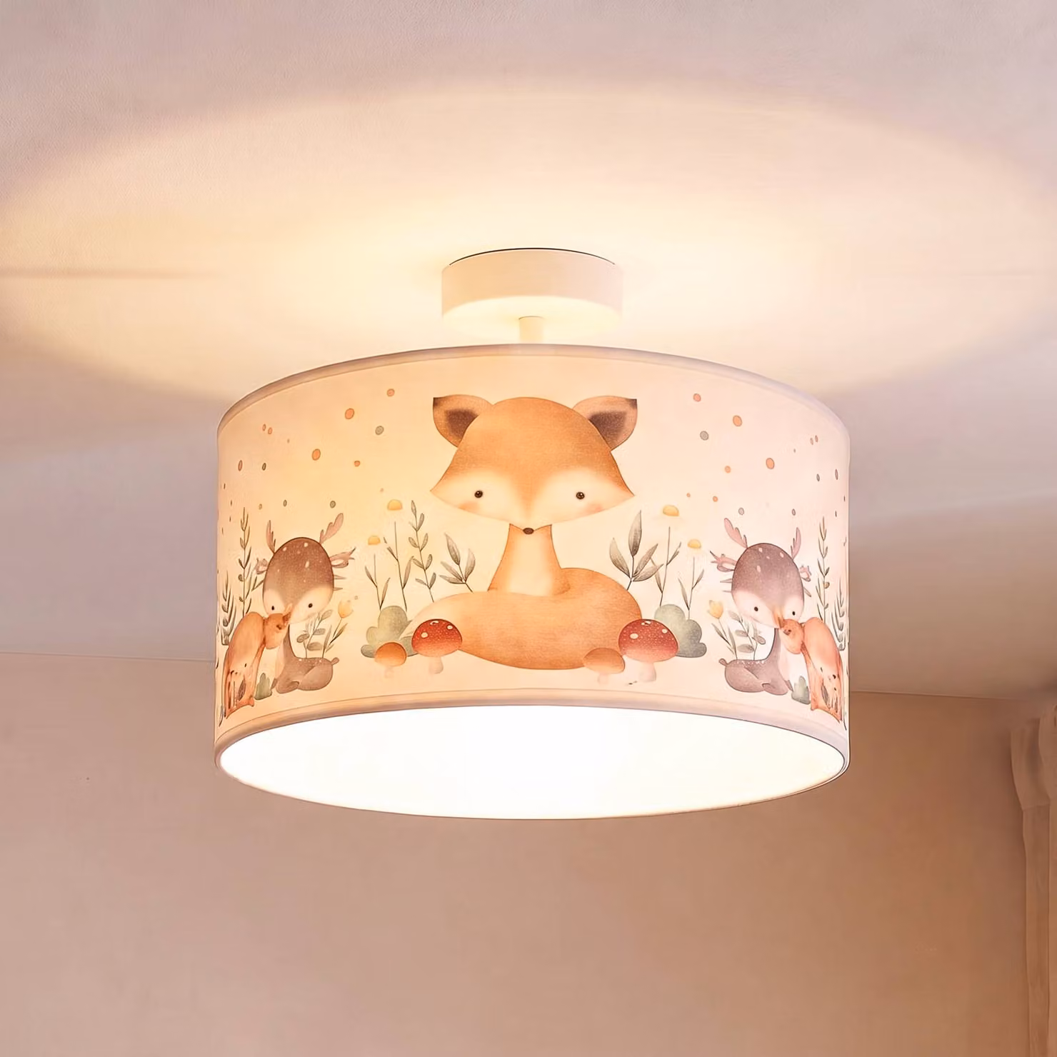 Plafoniera soffitto Kids Print Duolla, Multicolore, Cameretta, Tessuto / Stoffa / Seta, Plafoniera