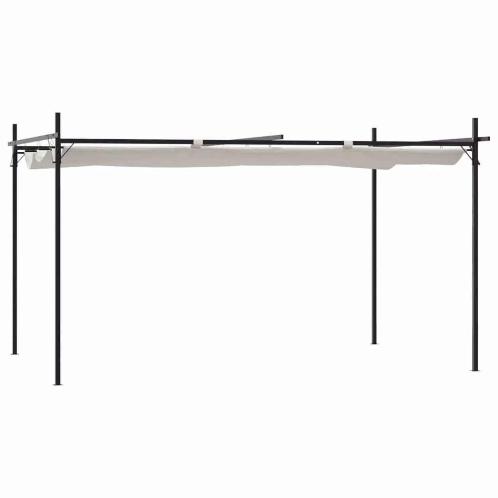 Pergola con Tetto Retrattile Crema 395x292x230 cm