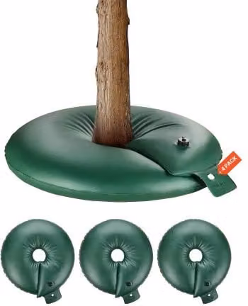 Set di 4 sacchetti per irrigazione lenta degli alberi VEVOR, sistema di irrigazione a goccia per radici, colore verde, capacità totale 75,7 l