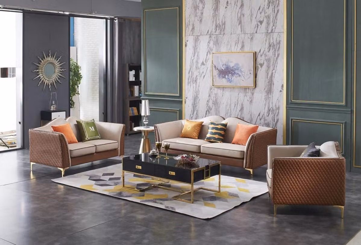 Sofagarnitur 3+2 Sitzer Klassische Garnituren Leder Sofas Couchen Polster Sofa