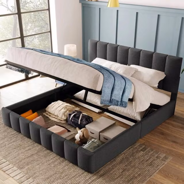 Letto imbottito idraulico - Xylo - 140x200 - Grigio