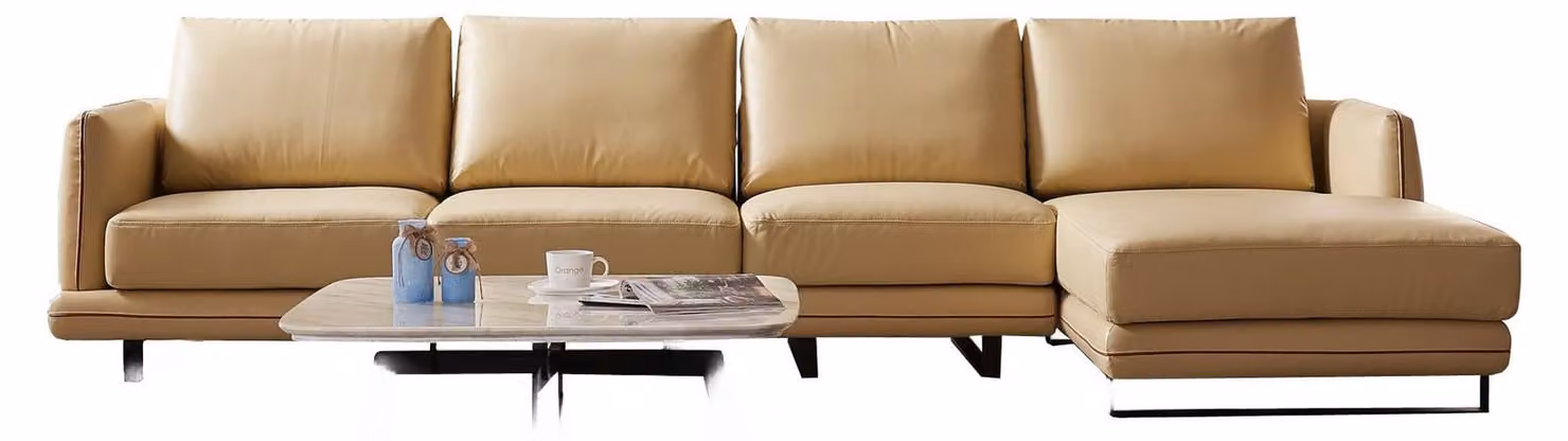 Garnitur Sofa Leder Eck Couch Sitz Landschaft L-Form Luxus Wohn Polster Italien
