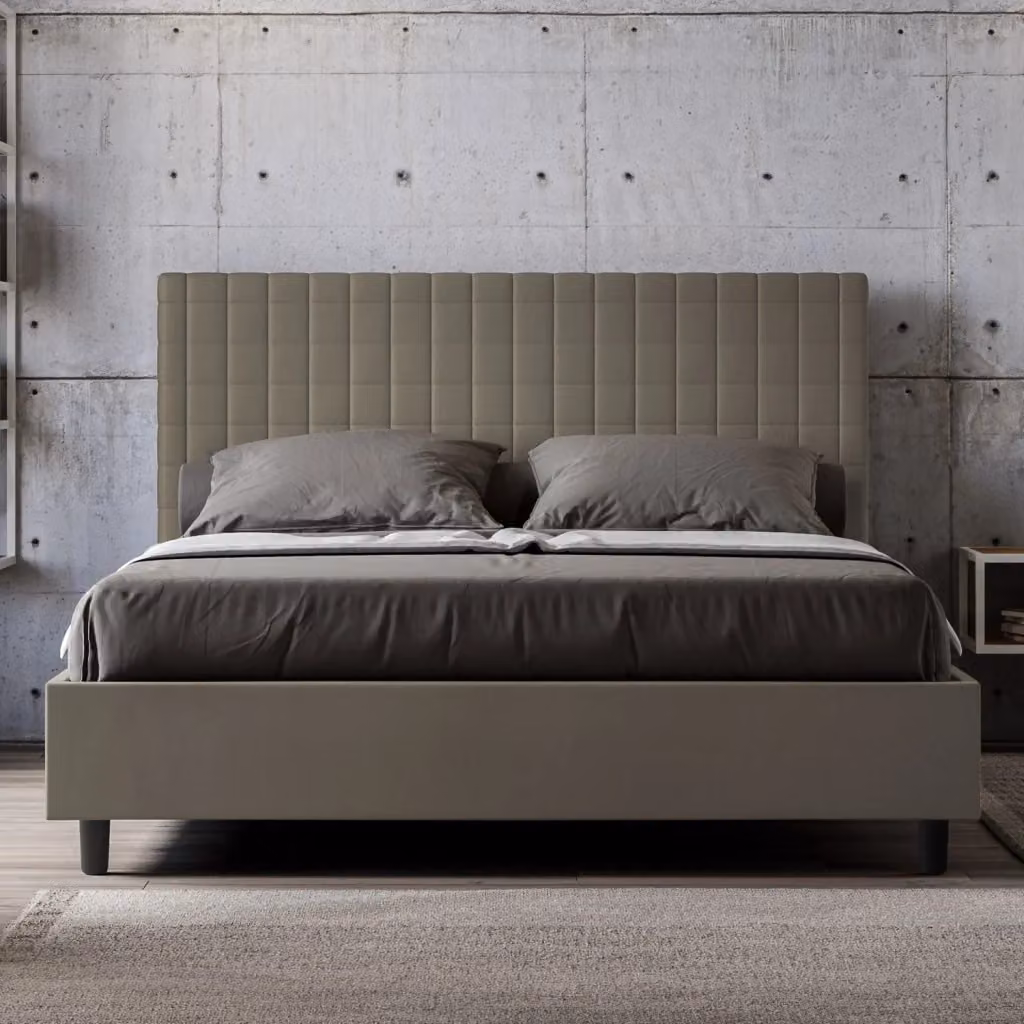 Letto Matrimoniale Sunny con Contenitore e Rete con Alzata Imbottito in Similpelle L/P/H: 160 x 210 x 122 cm – 2