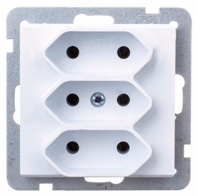 presa a 3 vie EURO bianco Ospel Sonata GP-3R/m/00