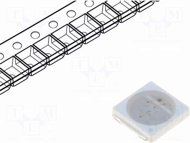 1 LED, 18,1÷20 lm, 3x3x0,55 mm, SMD, rosso, 3030, 120°, 1,8÷2,6 V, 150 mA, PJ2N-FFRE, diodi LED