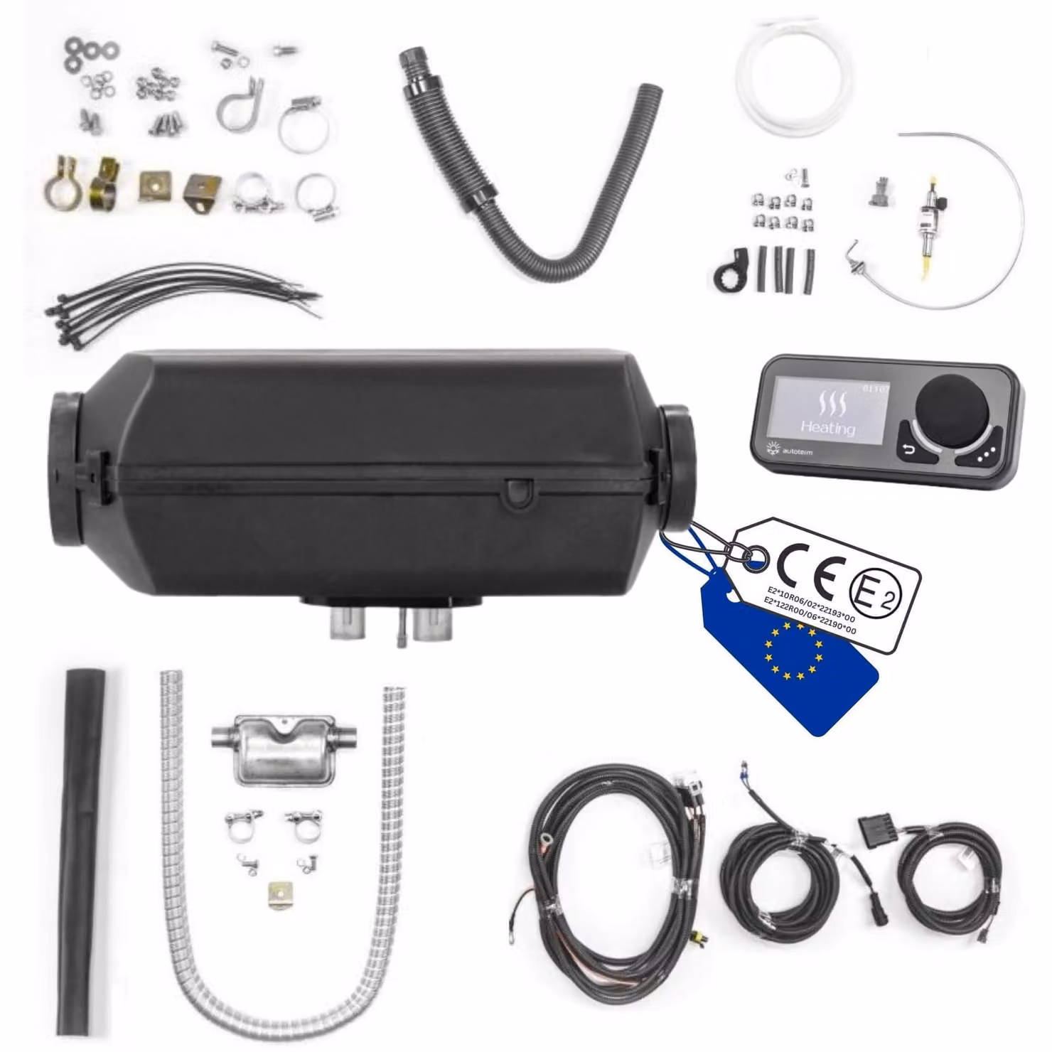 Riscaldatore ad aria – Stufa riscaldante da pavimento – 4 kW, 12V, diesel – Modello compatto – Display digitale – Adatto per auto e camion