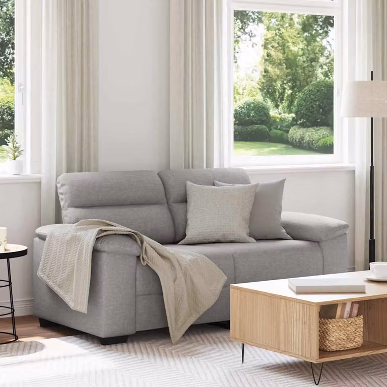 vidaXL Divano a 2 Posti Moderno in Tessuto Grigio L: 160 cm, P: 81 cm, H: 84 cm